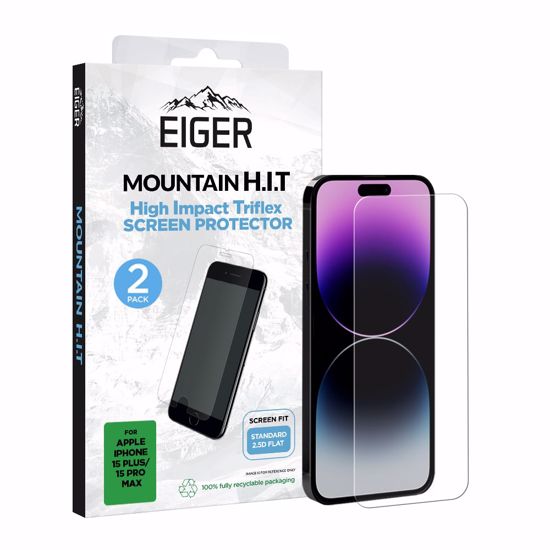 Picture of Eiger Eiger Mountain H.I.T Screen Protector for 2 Pack iPhone 16 Plus/15 Plus/15 Pro Max